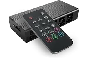 Mars Gaming MF-HUB, Hub de Contrôle des Ventilateurs PWM, Contrôleur de Vitesse Jusqu’à 10x Ventilateurs et Éclairage ARGB Jusqu’à 10x Périphériques, Télécommande, Compatibilité Totale ARGB, Noir