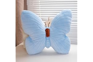 Ueiwffzo Schmetterling Kissen Kuschelkissen Kinder, Kreative Flauschige Kissen, Aesthetic Dekokissen Sofakissen Zierkissen Plüsch Kissen Deko Kissen Für Schlafzimmer Deko (Blau)