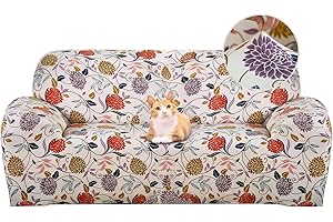 ‎JAOTTO Jaotto Sofa Cover 2 Seater Elastic Stretch Spandex Sofa Throws Sofa Cover Non-Slip Washable Sofa Protector Couch Cover for Sofa with Armrest, Flower Style