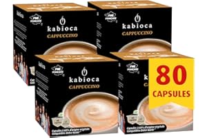 Kabioca - Cappuccino gourmand et raffiné - 5x16 Capsules d'origine végétale pour préparation Cappuccino - Dosettes tout en un compatibles avec machine Dolce Gusto capsules®