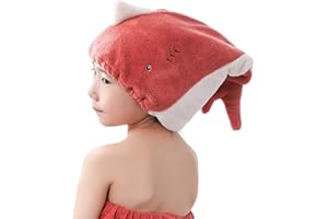 JK Home Cheveux Serviette Wrap Séchage Rapide Animal Imprimé Cheveu Turban Absorbant pour Femme Enfant Bordeau-Enfant