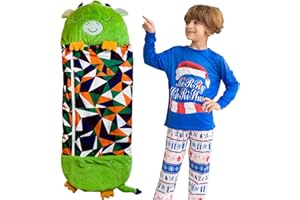 UIHECTA Saco de Dormir Infantil con Almohada 2 en 1 Plegable al Estilo Animal, Saco de Dormir para niños, Saco de Dormir con Almohada para niños, niñas y niños pequeños de Camping