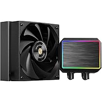 MARSGAMING Mars Gaming ML-PRO120, Professionele CPU Vloeistofkoeling Tdp 220w Ultrastille Fdb Ventilator Opti Chamber Pomp Met Witte Verlichtingsring Universele Multisocket Zwart