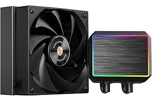 Mars Gaming ML-PROII120 Raffreddamento Liquido AIO 300W TDP, Pompa 4ª Gen Opti-Chamber Base in Rame e Microcanali, 1x Ventola 120mm FDB, Blocco in Alluminio Spazzolato con FRGB Lineare, Nero