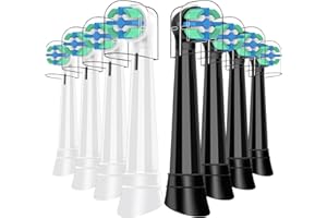 CALLYSONIC IO Brossette Compatible avec Oral b io, Brossette de Rechange Compatible avec Oral-b io 3 4 5 6 7 8 9 10 séries Brosses à Dents électriques （4 Noirs + 4 Blancs）