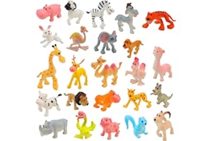 OOTSR 24Pcs Mini Animali Fattoria in plastica e Animali della Giungla Selvaggia Giocattoli Figure per Bambini Imparare Playset educativo Bomboniere Riempitrici per Borse Regali per Ragazzi e Ragazze