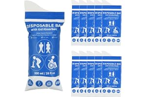 OTraki 10 stycken utomhus, 800 ml urinväska för män, kvinnor, barn, campingtoalett för nödsituationer, toaletter, polisspåsar