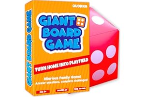 QUOKKA Board Game For Kids 4 5 6 - Indoor & Outdoor Games For Kids & Family - Giant Garden Card Games For Kids 8-12 - Activity Game & Quiz with Giant Dice