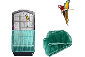 Zyyini Bird Cage Cover, Large Dust-proof Breathable Nylon Mesh Parrot Cage Bottom Cover, Birds Mesh Cage Cover for Bird Cages or Parrot Cages (Green)