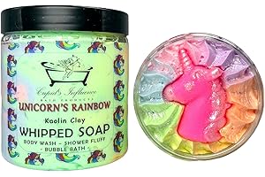 CUPID'S INFLUENCE BATH PRODUCTS Unicorn's Rainbow Luxurious Whipped Soap / Body Wash / Shaving Cream / Shower Fluff (Various Scents), Multicoloured, 180 gr (Pack of 1)