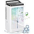 Portable Air Conditioner,CAIKEZI 4 in 1 Air Cooler,Mini Evaporative Cooler, 90° Oscillating Portable Mobile Air Conditioner with Night Light and Timer for Home & Office