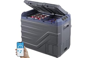 VEVOR Frigorifero per Auto, Congelatore Portatile Doppia Zona 40 L, 12 Volt, Gamma Regolabile da -20~20 ℃, Dispositivo di Raffreddamento a Compressore 12/24 V CC e 100-240 V CA per Campeggio Camper