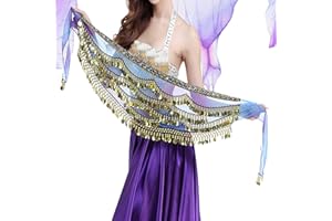 Aatpuss Bauchtanz Kostüm Hüfttuch, Bauchtanz-Hüftschal, Bauchtanz-Hüftschal für Frauen, Bauchtanzgürtel Bel, für in Bühnenaufführungen, Geburtstagsaufführungen, Partyaufführungen