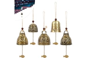 YUEYUAN 5 Pezzi Bless Wind Chime Campana Appendere Vintage Fengshui Campanelli Eolici Chimes Campanella a Vento Cinese Tradizionale Vento Carillon Campana della Benedizione per Casa e Giardino Appeso Fortuna