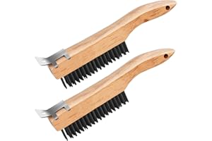 Drado 2 Stück Drahtbürste, Drahtbürstenset, Drahtbürste zur Rostentfernung, Holzgriffdraht