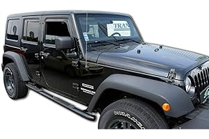 J&J Automotive | Deflettori D'Aria Antiturbo Per Wrangler 2007-2018, Set di 4 Pz, Nero, Antivento, Antipioggia, Fume' Oscurati