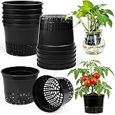 HUASD 12 Mesh Pots for Hydroponics 13 x 10 cm, Growing Basket with Drainage Holes Anti-Waterlogging, Suitable for Water and S