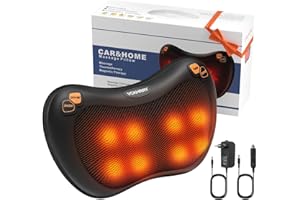 VCKHRRY Massagekissen mit Wärmefunktion Massagegerät mit 8 Knoten 3 Geschwindigkeiten Rückenmassagegerät mit 3D Rotierenden M