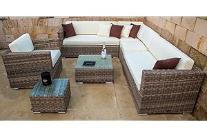 Ragnarök-Möbeldesign PolyRattan Lounge DEUTSCHE Marke - EIGNENE Produktion - 8 Jahre GARANTIE Gartenmöbel Alu