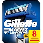 Gillette Mach 3 Turbo Replacement Razor 8-Piece Cardboard Package