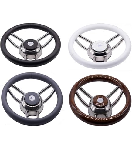 MÖWE MARINE Bootslenkrad EMDEN - Weiß/Alu Poliert, 35cm Für Teleflex & Ultraflex Steuerungen