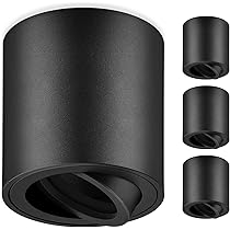 Faretti Da Soffitto Orientabili Nero - 4 Pezzi, GU10, Alluminio, Ø80mm, Per Interni - Foto 8