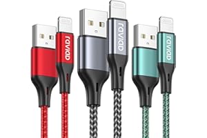 RAVIAD Cable Cargador iPhone 2M 3Pack [MFi Certificado] Cable iPhone Carga Rápida Nylon Trenzado Cable Lightning Compatible con iPhone 14 13 12 11 Pro Max Mini 11 XR XS Max X 8 7 6 6s Plus 5s 5 Se