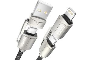 RAVIAD Multi USB Kabel, Universal Ladekabel [1M] Nylon Schnell 4 in 1 Mehrfach Ladekabel 60W PD mit USB C/USB A auf Lightning, USBC/USBA auf USBC für iPhone,Android Samsung Galaxy,Huawei,Oneplus