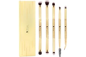 ‎DUCARE DUcare Lidschatten-Pinsel-Set Duo End Augen Make-up Pinsel Golden Glitter Professionelle Lidschatten Pinsel 5pcs Reise Concealer Augenbrauen Wimpern Eyeliner Blending