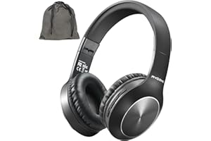 Rydohi Bluetooth Headphones Over Ear, 68H Playtime and 3 EQ Music Modes Wireless Headphones with Microphone/Deep Bass, HiFi Stereo Foldable Lightweight Headset for PC Home Travel Office (BLACK)
