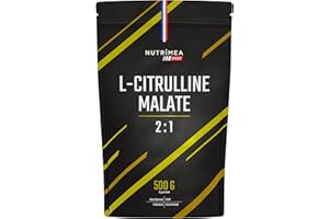 LABORATOIRES NUTRIMEA Citrulline Malate 2:1-3000 mg - Performances Sportives, Endurance & Récupération - Favorise Anabolisme & Congestion - Poudre Pure - Qualité Scientifique Française - Nutrimea - Expertise Française