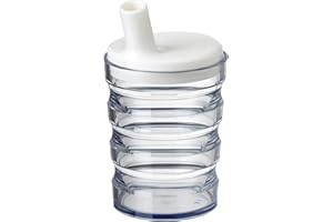 HOMECRAFT Clear Non Spill Beaker – Sippy Cup for Adults, Adult Drinking Cup for Elderly, Beakers for Elderly with Lid & Straw, Lightweight Plastic Mug, Non Spill Cups for Elderly & Disabled, 200ml