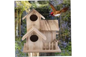 COMEBACHOME Boîtes à oiseaux, maison d'oiseaux en bois maisons d'oiseaux pour jardin nouveauté nichette d'oiseau niche naturel hôtel pour oiseaux pour le jardin extérieur balcon d'arbre, maisons d'oiseaux pour j
