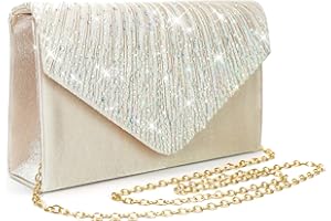 Pardofelis Abendtasche Damen Clutches, Clutch Glitzer Satin, Abendkleid Clutch Bag mit Abnehmbarer Kette Cross Body Bag, Elegante Kristall Diamant Abendtasche für Hochzeit Prom Party