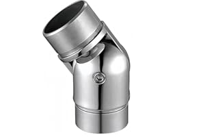 SGZQKZ Connecteur de Main Courante en Acier Inoxydable, Kit d'Angle Réglable 42,4 mm - Idéal pour Escaliers, Balcons et Espaces Extérieurs