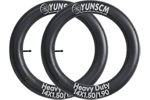 YunSCM 2PCS 38/48-254 épaissies Chambre à air 14x1.50/1.75/1.90 AV32mm Valve Compatible 14 Pouces Chambre à air 14x1.50 14x1.75 14x1.90