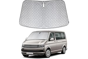 XCBYT Pare Soleil Voiture Pare Brise Avant pour VW T5 T6, Pliable Épaissie Brise Voiture Avant Couverture Intérieur, Protection Solaire Bloque Rayons UV