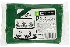 PATISDECOR Pâte à Sucre Vert Sapin Vanille 250 g 42521