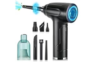 Lottsall Elektrische Staubgebläse, 2 in 1 Kabelloser Staubbläser fürs Auto, 2-Gang 50000 U/min PC Reinigungsset, Integriertes Staubgebläse mit Saug- und Blasfunktion für Reinigung Tastatur/Auto/Sofa