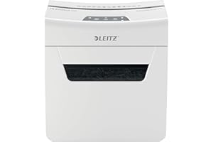 Leitz IQ 80930000 3M Premium - Destructeur de Documents Coupe Micro Sécurité P5, Capacité 3 Feuilles, Corbeille 10 litres, Blanc