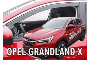 ‎J&J AUTOMOTIVE J&J AUTOMOTIVE Wind Deflectors Suitable for Grandland X from 2017, Heko Rain Deflector, Tinted, Set of 2, Front, Aerodynamic