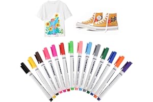 Tolenre 14 Fabric Pens Permanent for Clothes Fabric Paint Fabric Markers Machine Washable Fabric Markers for T Shirt Design Canvas Bags, Shoes Fabric and Crafts Paint Pen