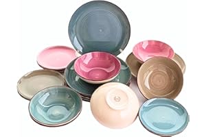 Nueva Bidasoa Vajilla Completa - 18 Piezas 6 Servicios Multicolor. Vajilla para 6 personas. Vajillas Completas Modernas