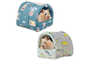 GENERIC DAVBNM 2 Pack Guinea Pig Bed, Small Animal Winter House Warm Nest, Cave Cozy Hamster Rabbit Bed, Animals Warm Sleeping House(18 * 19CM)