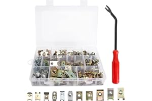 Bigxin 150pcs Tornillos y Tuercas Clips de Guardabarros Clip de Metal para Coche Tornillos para Guardabarros de Parachoques