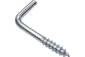 Aerzetix - Set di 50 pezzi - Gancio avvitabile tipo L per legno - Ø2.3x25mm - acciaio zincato - fai da te - strumenti di montaggio/ferramenta - C47878