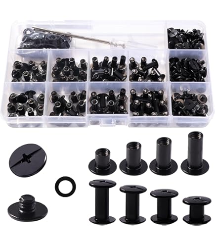 200 Borchie Rivetto In Metallo 6mm - Kit Completo Con Attrezzi Per Riparazioni Pelle E Artigianato - Foto 6