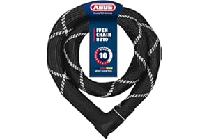 ABUS Antivol à chaîne Iven Chain 8210 - Antivol vélo en acier trempé - avec gaine en fibres synthétiques - Niveau de sécurité 10
