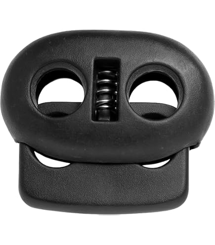 Silicone Cordon Serrures Bascule Noir/Blanc Longe Élastique Ajusteur