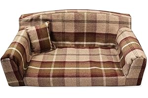 ROYAL - PET BEDS DIRECT Mulberry Royal - Pet Sofa. 3 sizes Dog bed cover material. Made in UK (Large 96 x 64 x 34 cm)